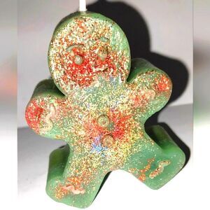 Hand crafted limited edition Gingerbread man candle
